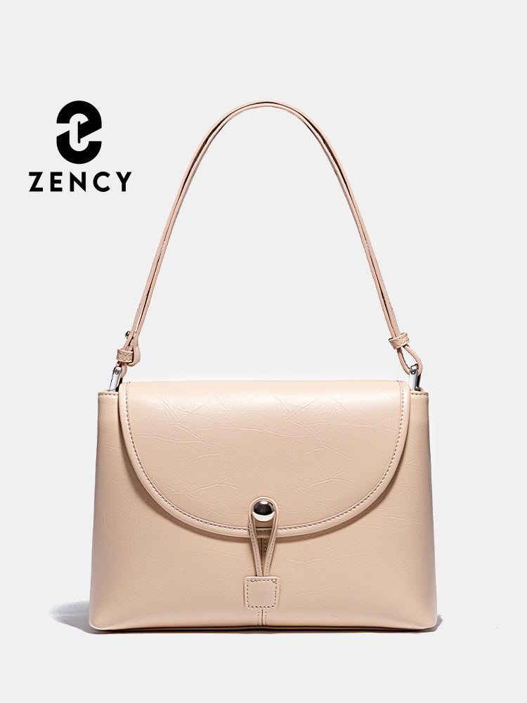 Zency 2024 Women's Soft Leather Handbag Square Bag