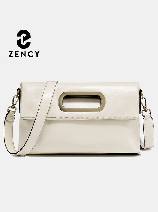 Zency Genuine Leather Vintage Designer Handbag For Women Large Capacity