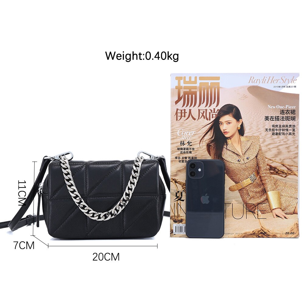 Fashion Women Chain Small Cross-body Bag Soft Leather Shoulder Bag