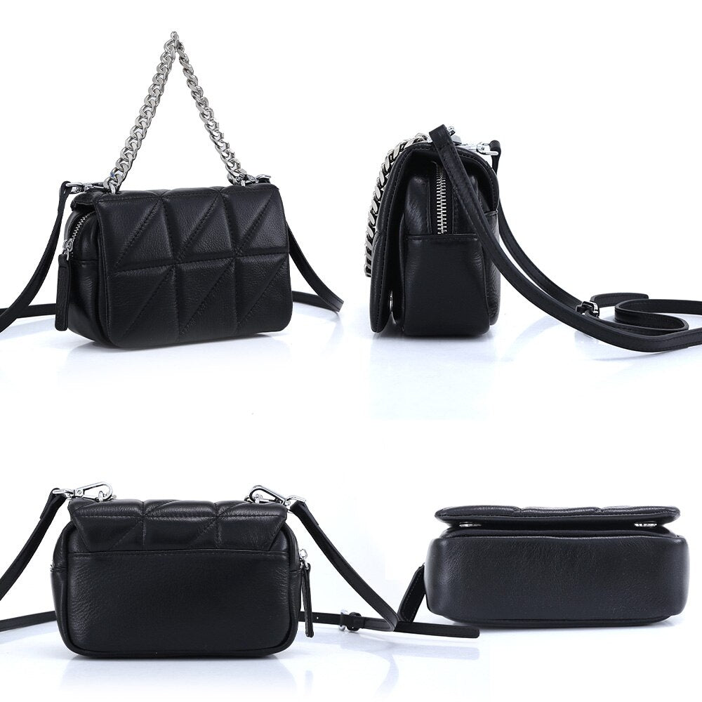 Fashion Women Chain Small Cross-body Bag Soft Leather Shoulder Bag