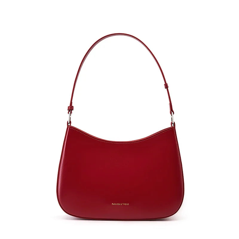 Women's Elegant French Style Red Shoulder Underarm Bag New Fashion Handbag