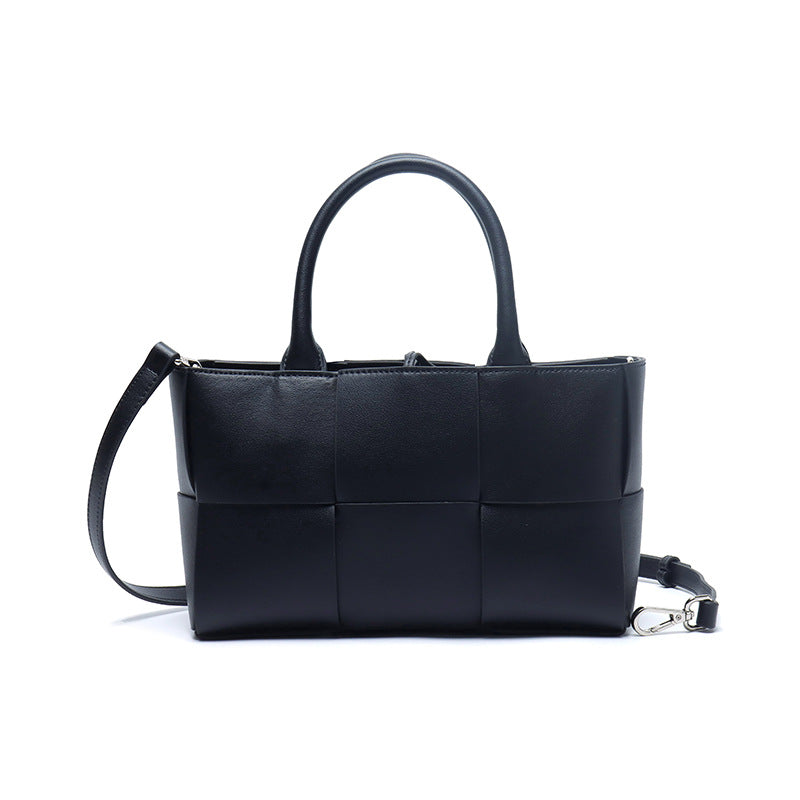 Cowhide Autumn and Winter New Weaving Tote Bag Shopping Bag Single Shoulder Handbag Composite Bag