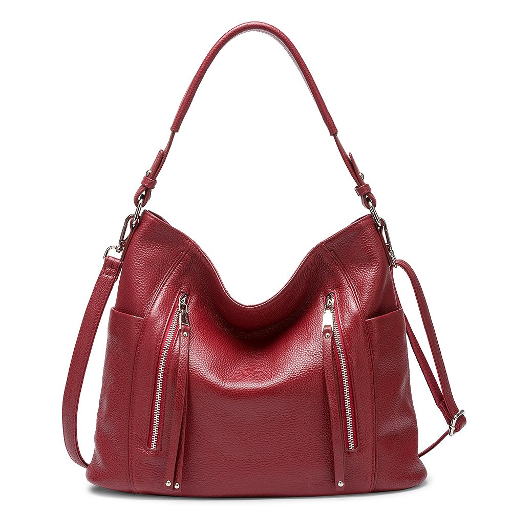 Zency Daily Handbag Luxury Genuine Leather Bag for Women Shoulder Tote Crossbody Hobo Zipper Pocket Charming Female