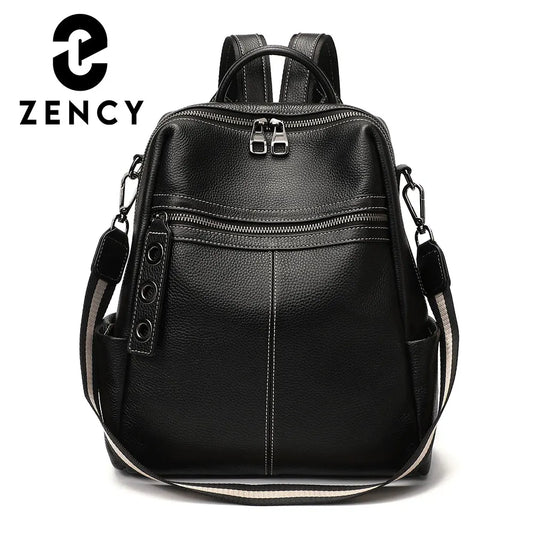 Zency 100% Genuine Leather Backpack For Women