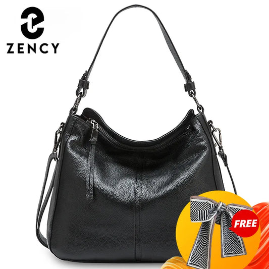 Zency 100% Genuine Leather Roomy Elegant Women Shoulder Bag