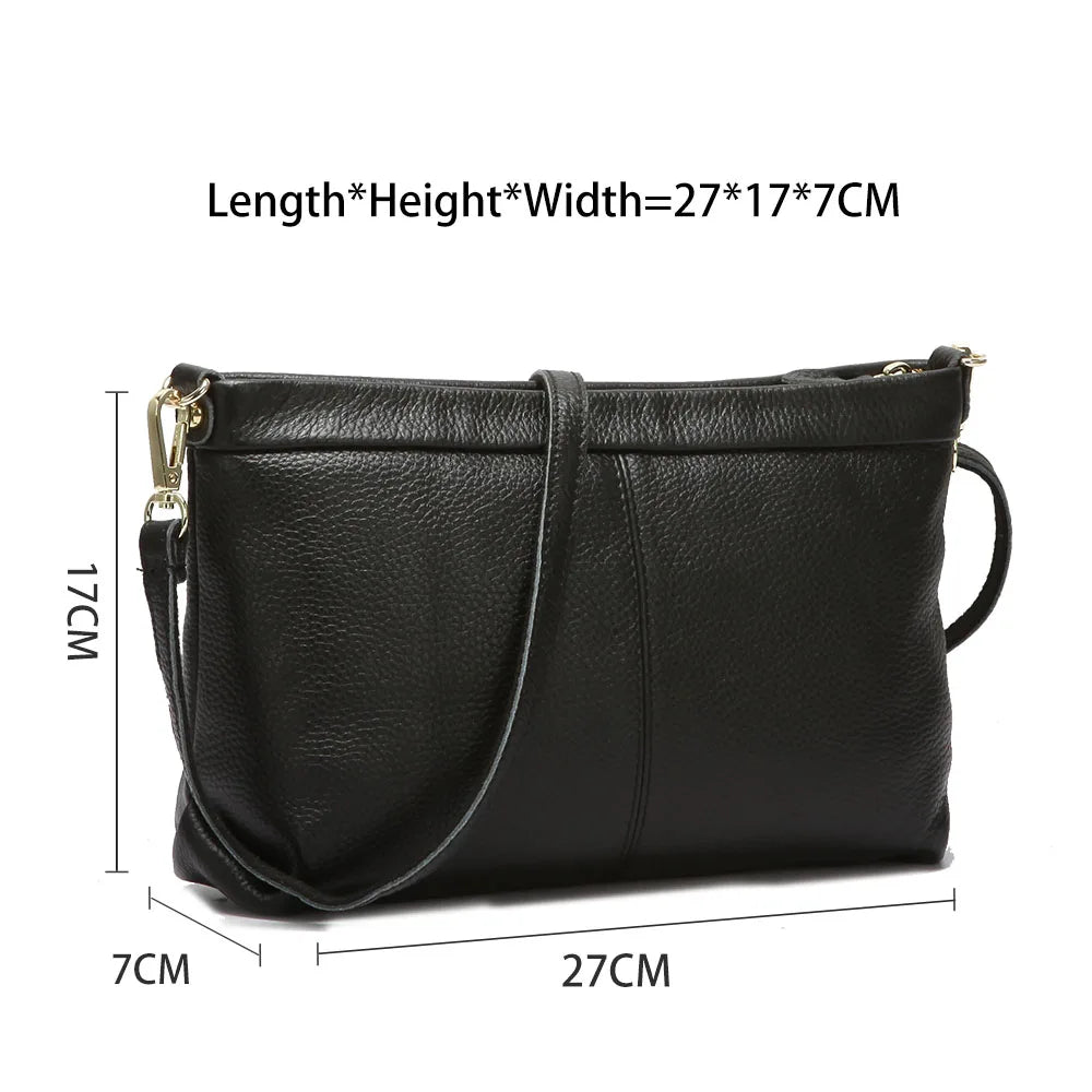 Zency 100% Genuine Leather Fashion Women Day Clutches Bag Classic Black