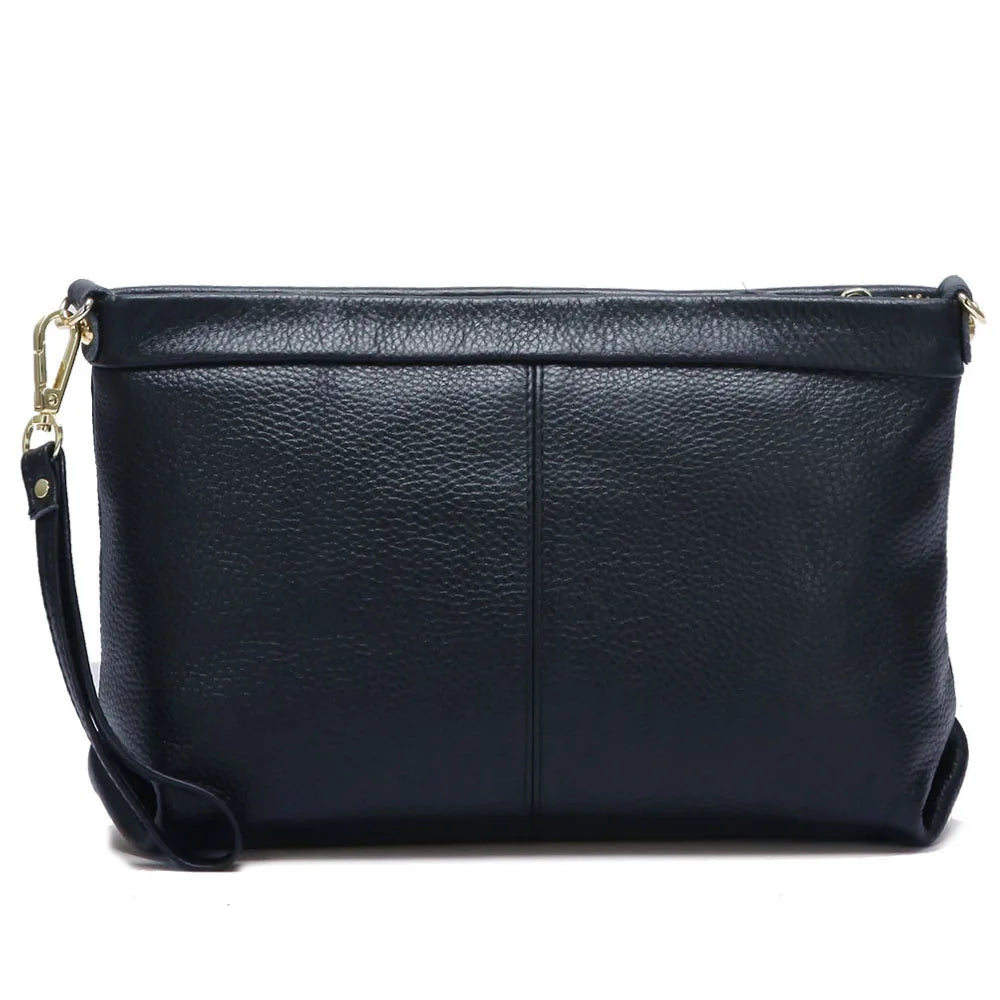 Zency 100% Genuine Leather Fashion Women Day Clutches Bag Classic Black