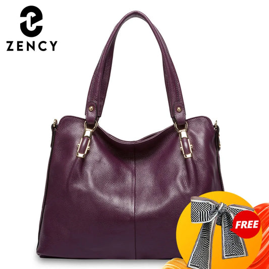 Zency Luxury Purple Women Shoulder Bag Fashion Charm Tote Hobos Purse