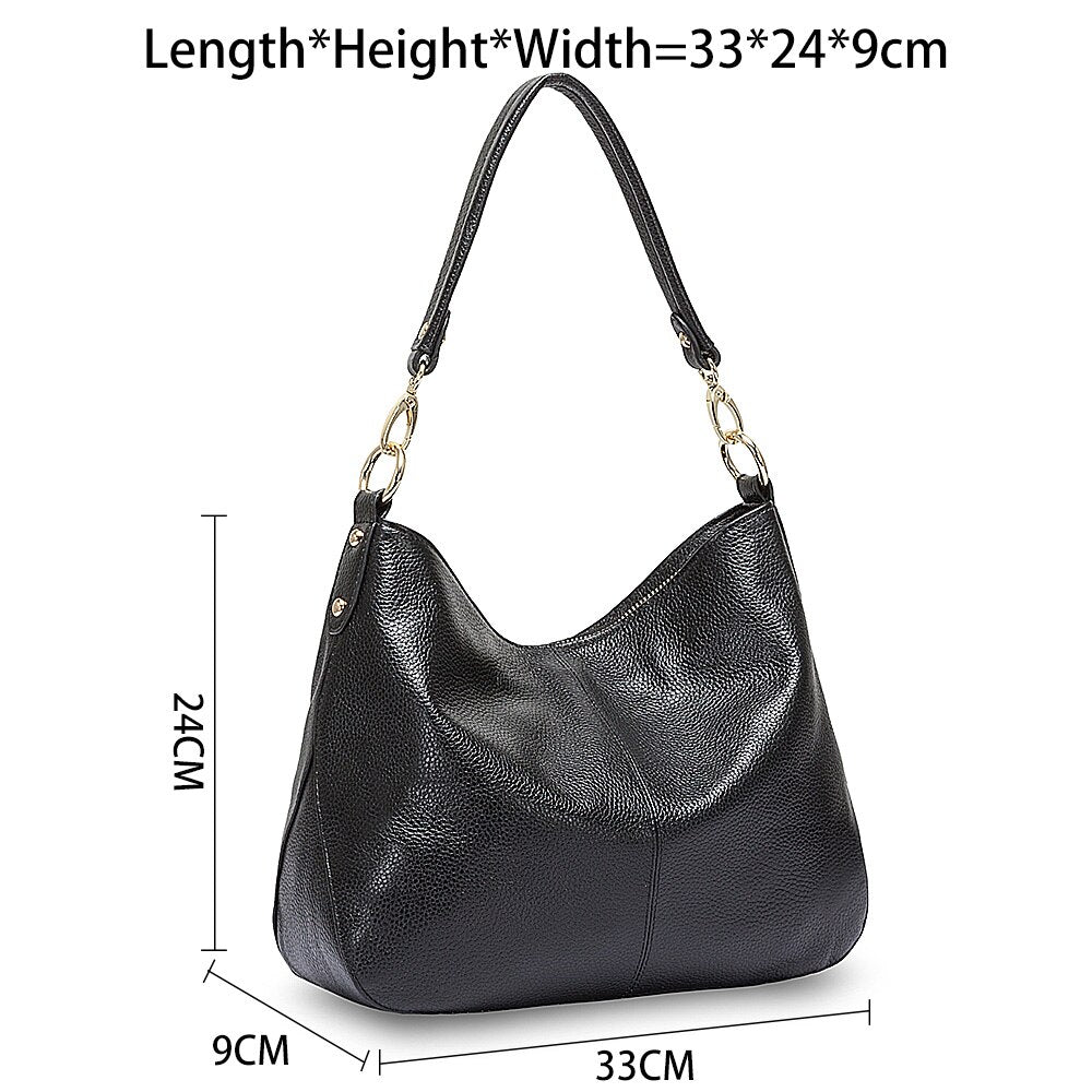 Zency 100% Genuine Leather Quality A+ Women Shoulder Bag Fashion Black Messenger Crossbody Purse Lady Hobos Grey Tote Handbags