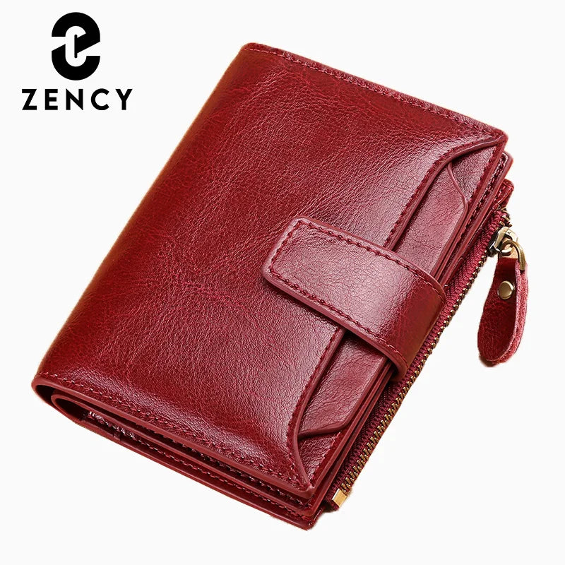 Zency 100% Genuine Leather Women Wallets Simple Style