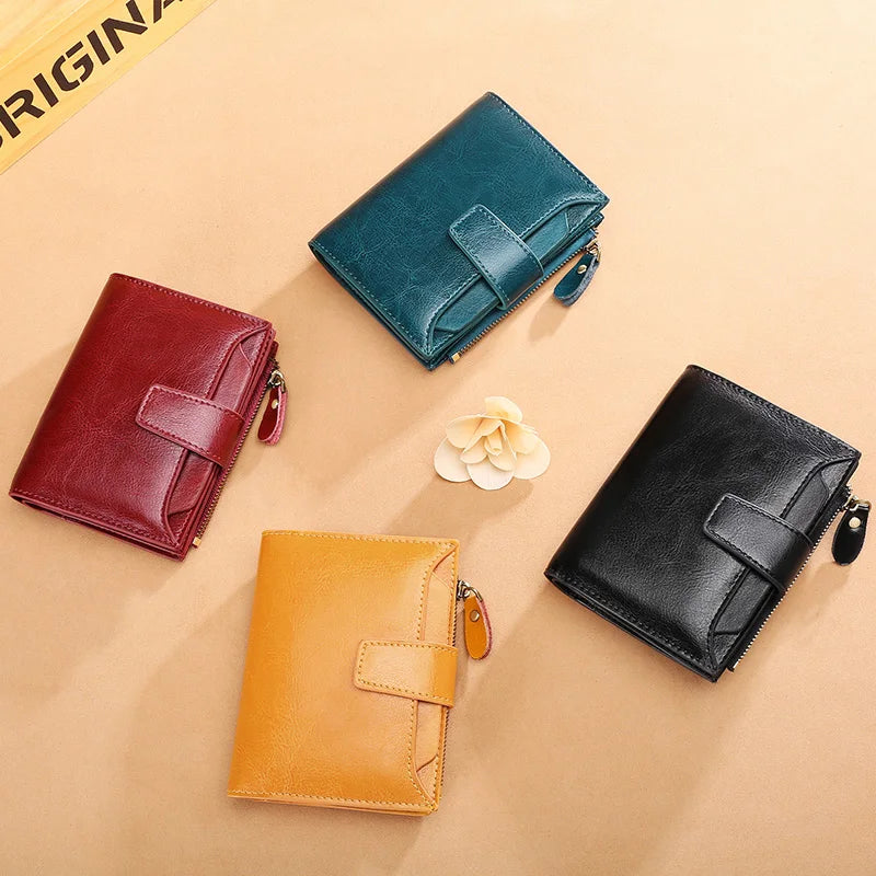 Zency 100% Genuine Leather Women Wallets Simple Style