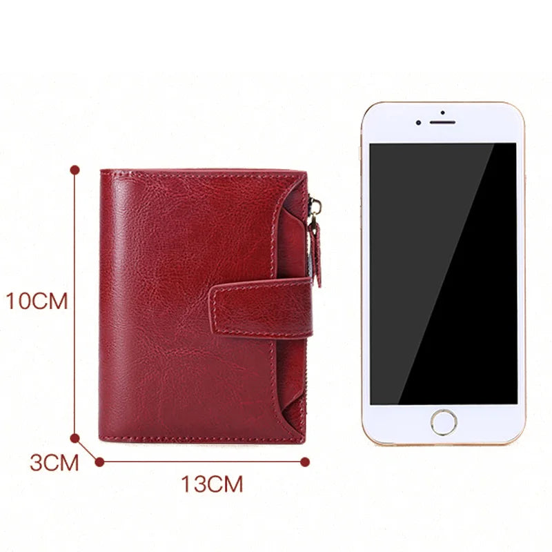 Zency 100% Genuine Leather Women Wallets Simple Style