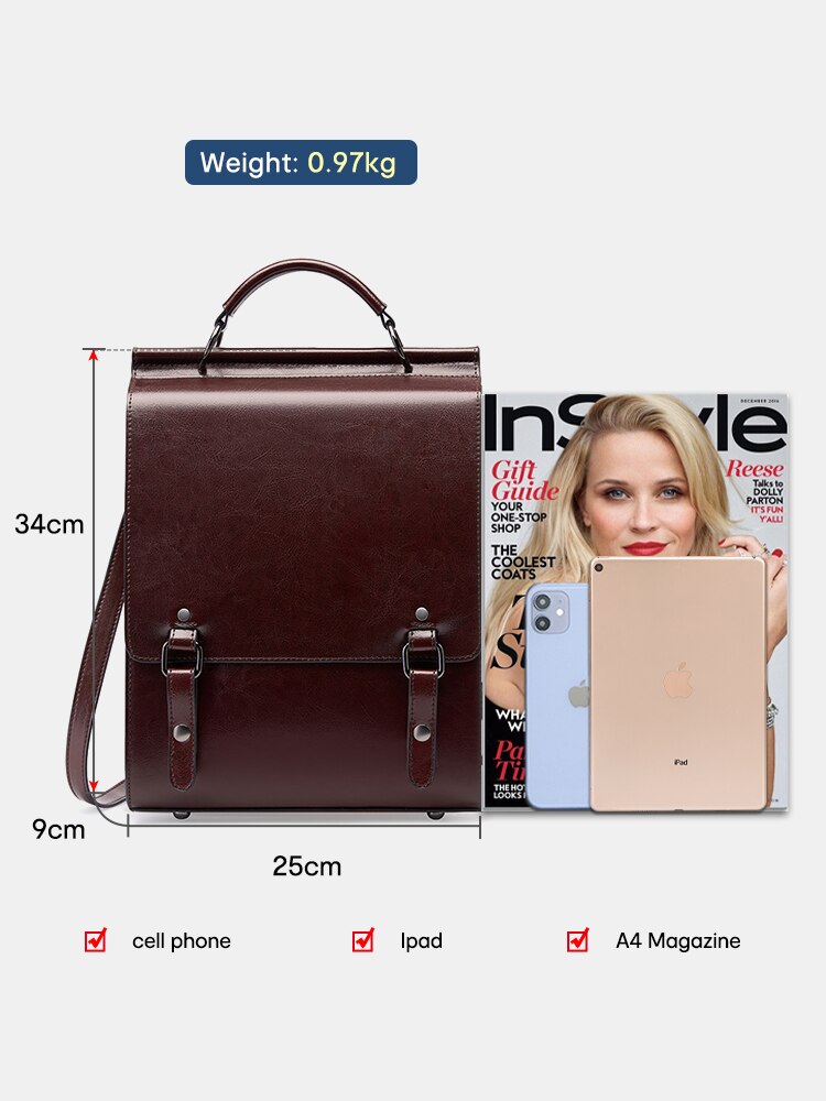 Zency Female Fashion Backpack Retro England Style Student Satchel Laptop Rucksack Women A4 Shoulder Bag School Bags Office