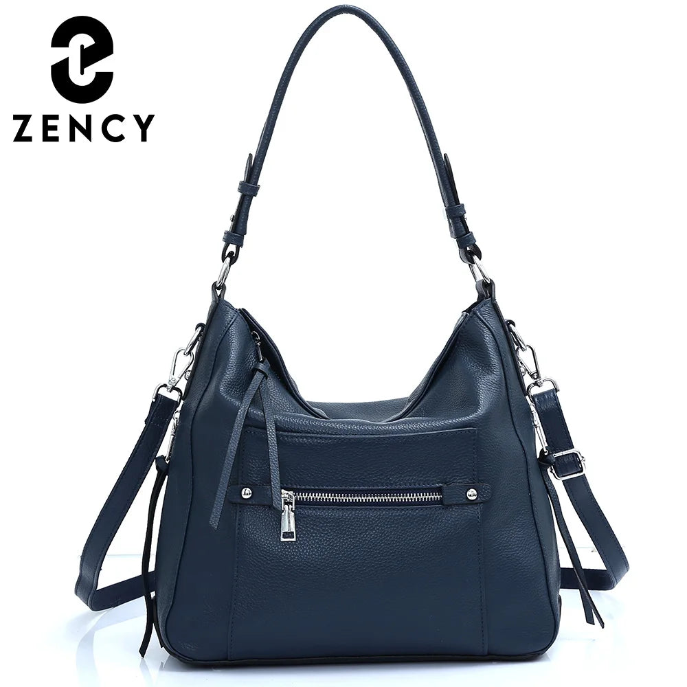 Zency Classic Genuine Leather Shoulder Bags For Women Simple Large Commute Bag