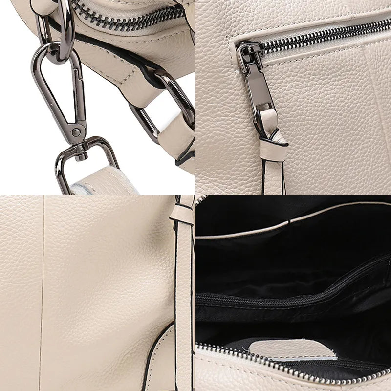 Zency Luxury Design Female Handbag Soft Genuine Leather Women Top-handle Bag Large Capacity High Quality Shoulder Bag