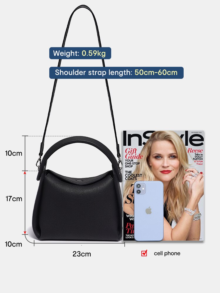 Zency Women's Simple Luxury Brand Pillow Bag Designer Leather Handbag