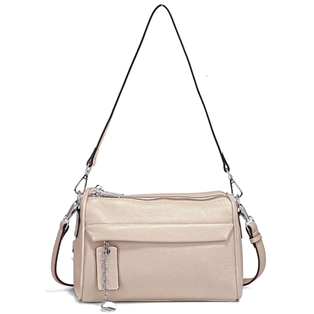 Zency Simple Fashion Chain Handbags Soft Leather Top-handle Bag
