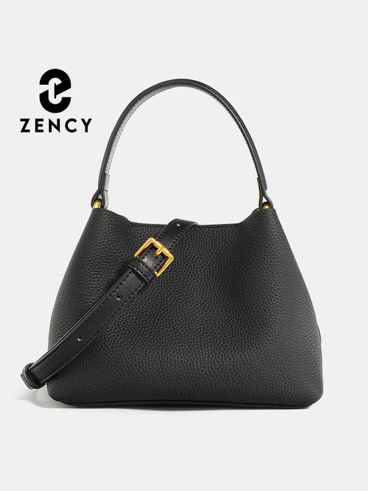 Zency Women's Simple Mini Bucket Bag Luxury Designer Small Crossbody Bag