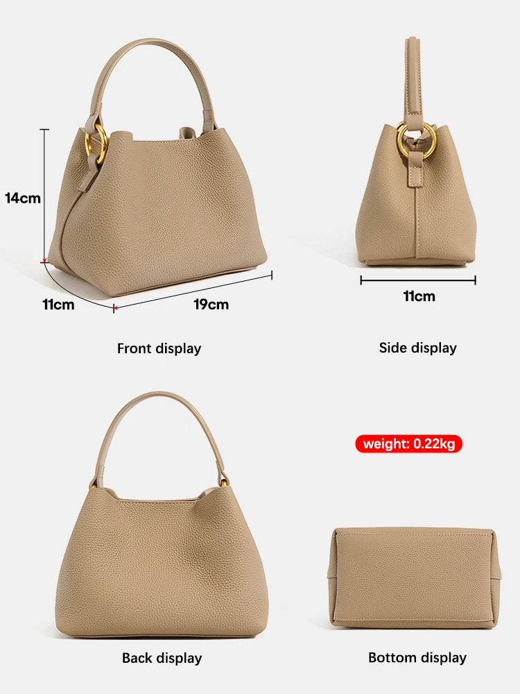 Zency Women's Simple Mini Bucket Bag Luxury Designer Small Crossbody Bag