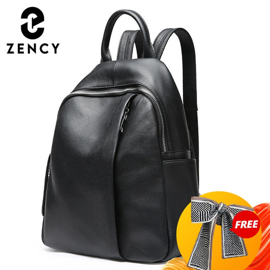 Zency Anti-theft Design Women Backpack 100% Genuine Leather Classic