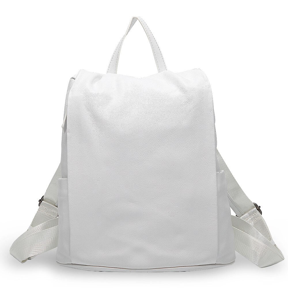 Zency Anti-theft Women Backpack 100% Genuine Leather Black Travel Bag Big Schoolbag For Girls Fashion Female Knapsack Laptop Bag