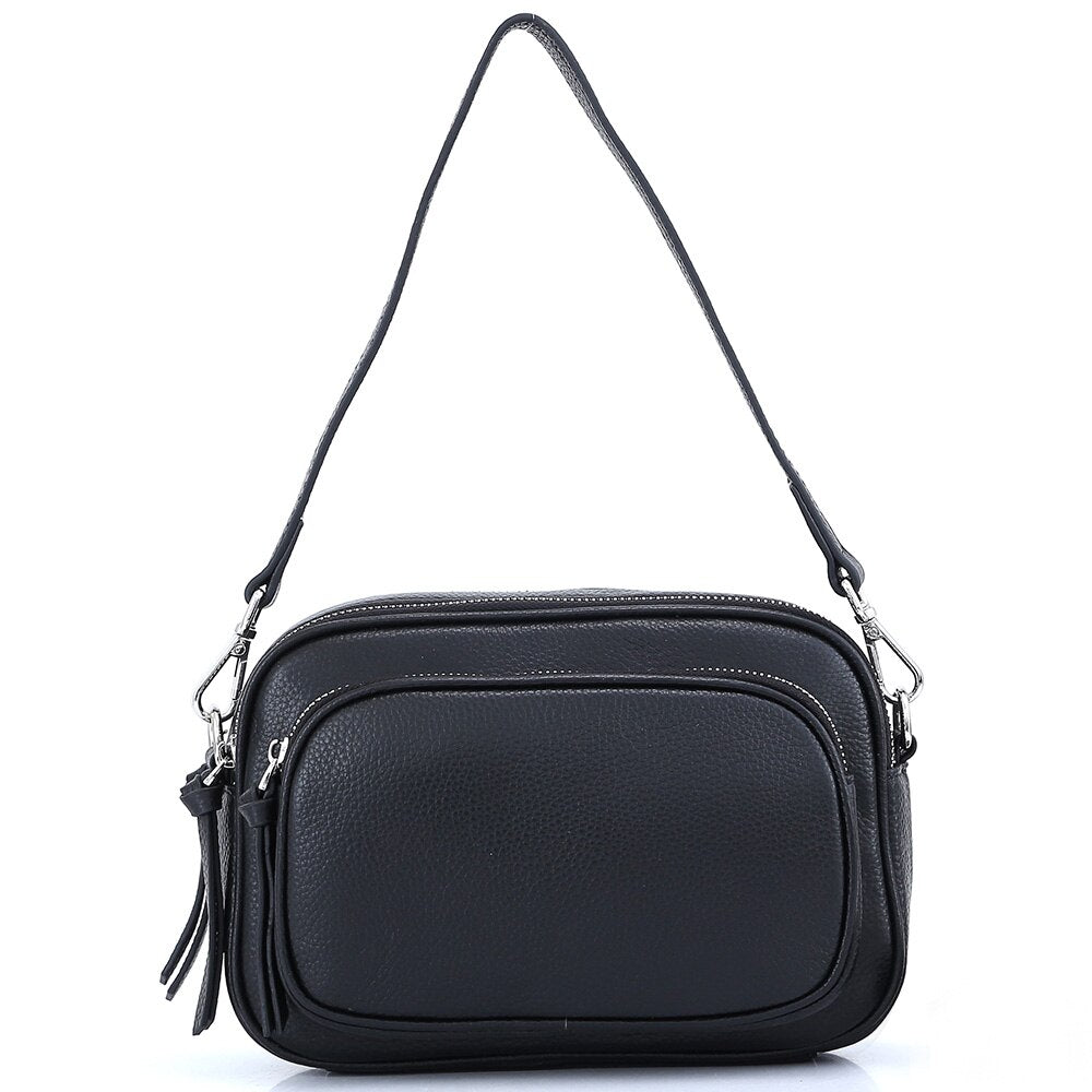 Zency Casual Designer Women Shoulder Bag Top Layer Cowhide Leather Handbag Large Capacity Crossbody