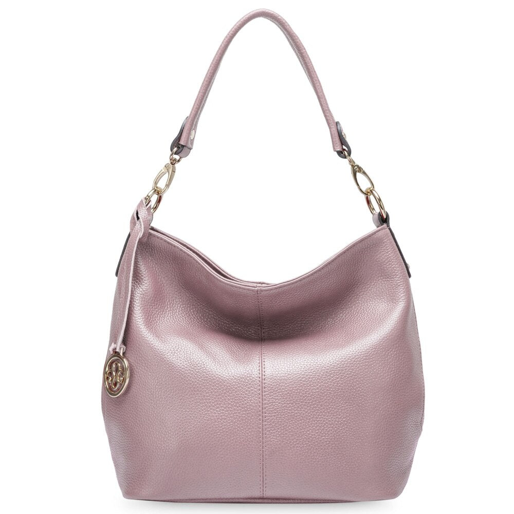 Zency Charm Purple Women Shoulder Bag 100% Genuine Leather Hobos Lady Crossbody Purse