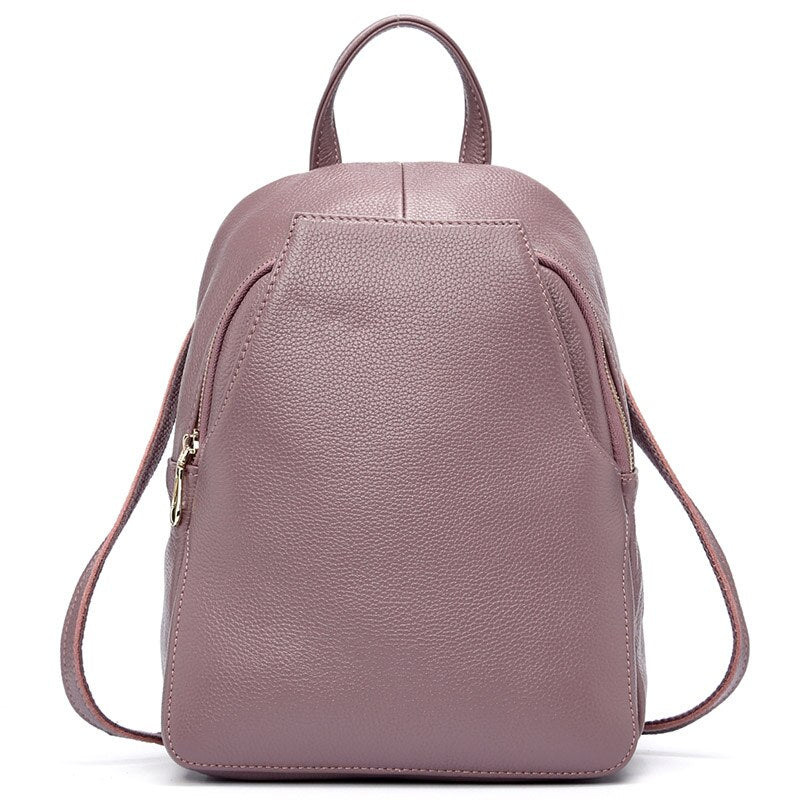 Zency Charm Women Backpack 100% Genuine Leather Anti-theft Button Elegant Female Travel Bags Schoolbag For Girl Holiday Knapsack