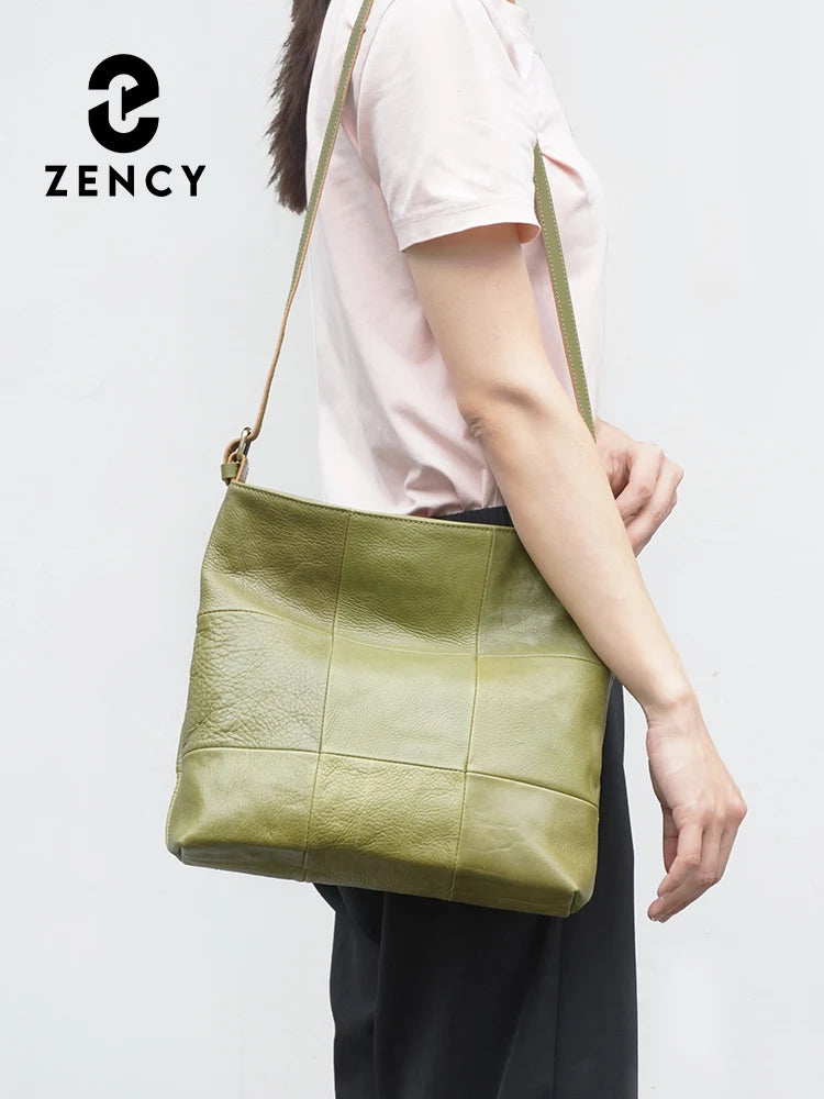 Zency Cowhide Soft Leather Women Crossbody Bag Tote Handbag