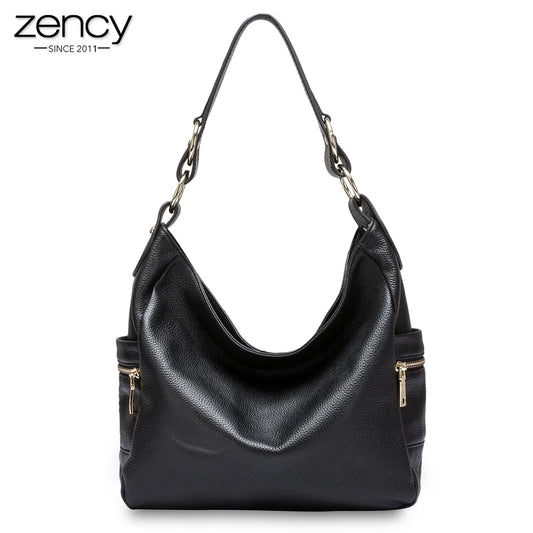 Zency Elegant Women Shoulder Bag 100% Genuine Leather Large Crossbody Purse