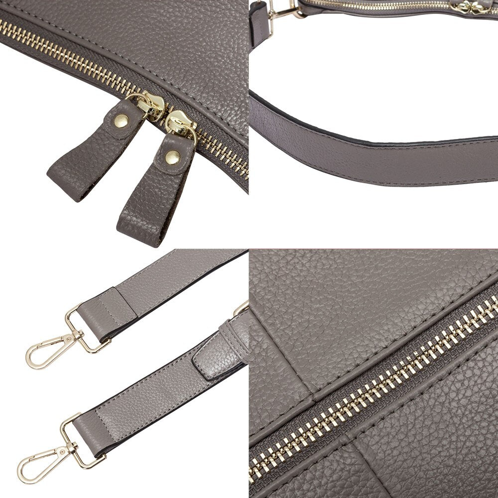 Zency Fashion Grey Women Shoulder Bag 100% Genuine Leather Handbag New Female Messenger Crossbody Purse Lady Casual Tote