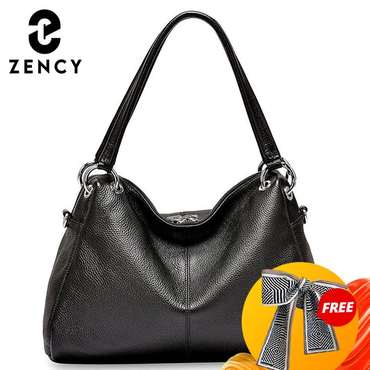 Zency Fashion Hobos 100% Genuine Leather Soft Skin Women Shoulder Bag