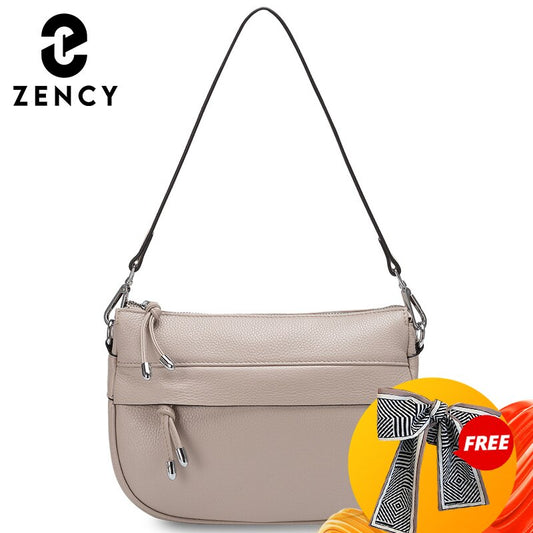 Zency Fashion Semi Circle Soft Genuine Leather Women's Tote Bag