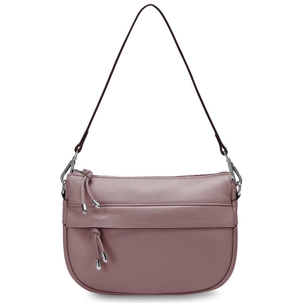 Zency Fashion Semi Circle Soft Genuine Leather Women's Tote Bag