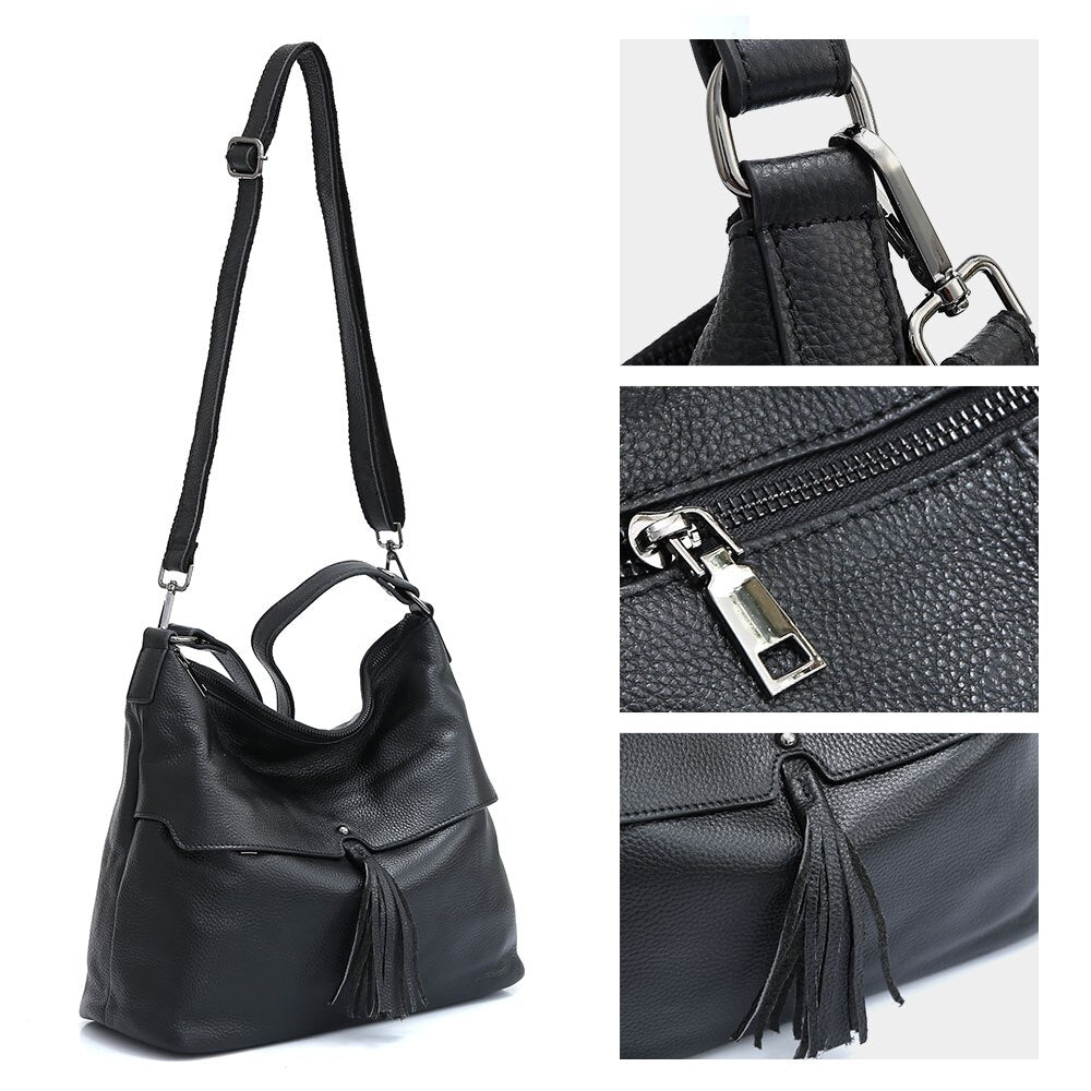 Genuine Leather Shoulder Bag For Women Vintage Crossbody Handbag