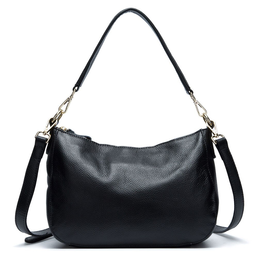 Zency Genuine Leather Women Half Moon Shoulder Bag