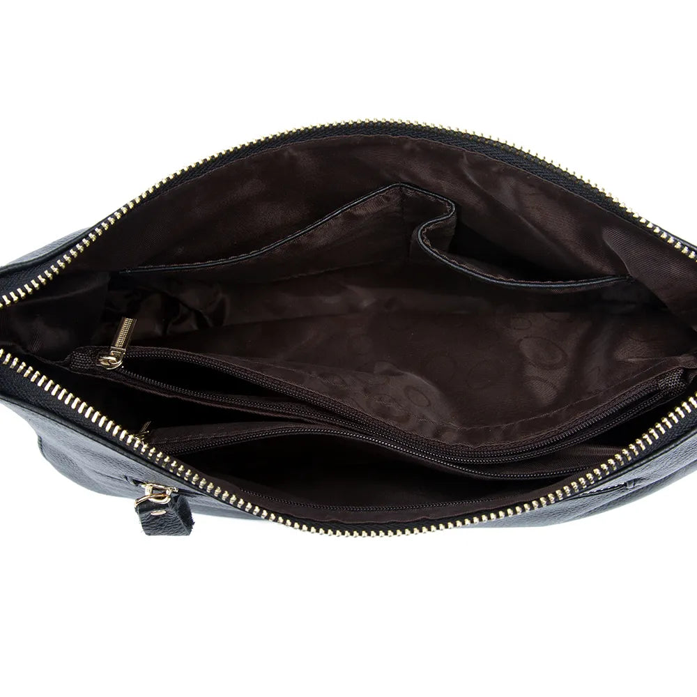 Zency Genuine Leather Women Half Moon Shoulder Bag