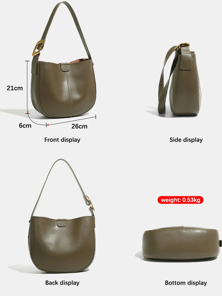 Zency Genuine Leather Women Handbag Shoulder Crossbody