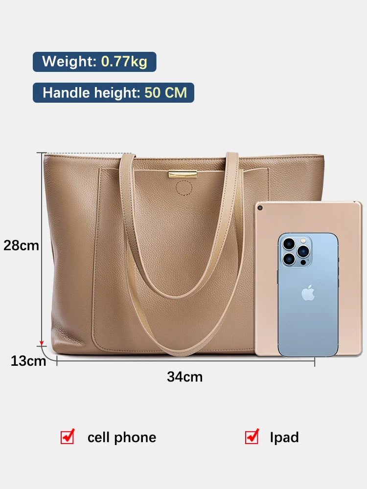 Zency Genuine Leather Women Shoulder Bag Tote Handbag