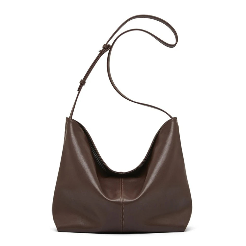 Two Layer Cowhide Shoulder Crossbody Handbag Versatile For Autumn Winter Commuter New