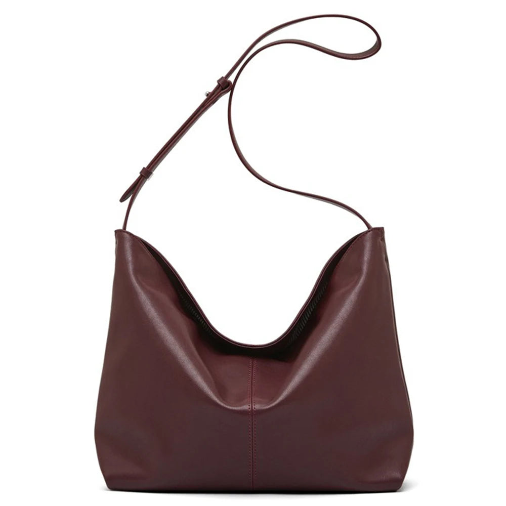 Two Layer Cowhide Shoulder Crossbody Handbag Versatile For Autumn Winter Commuter New