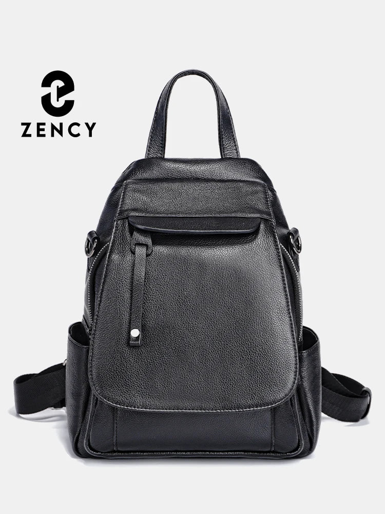 Zency Genuine Leather Women's Fashion Backpack Travel Shoulder Rucksack