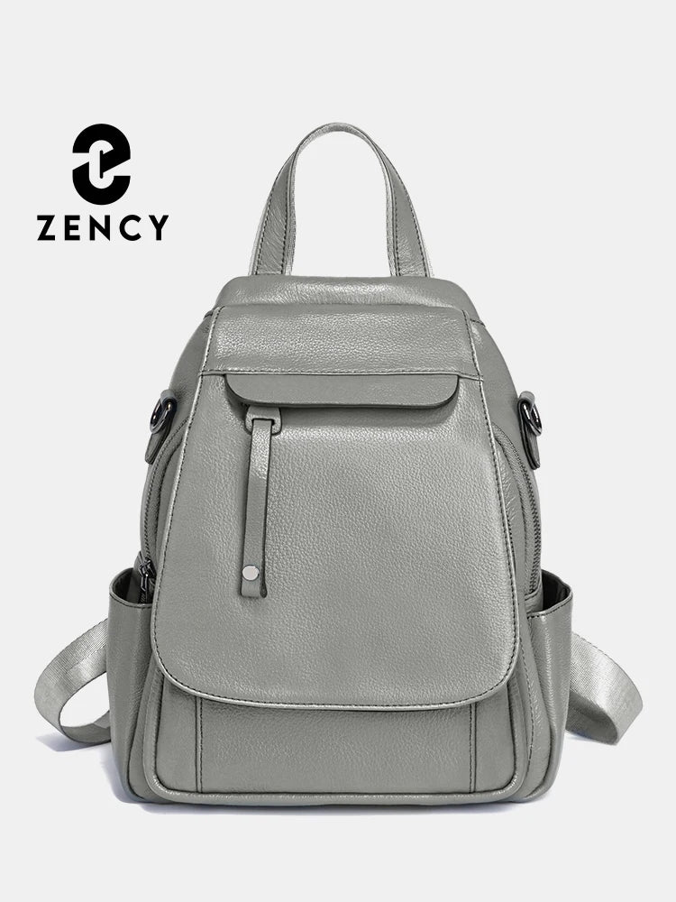 Zency Genuine Leather Women's Fashion Backpack Travel Shoulder Rucksack