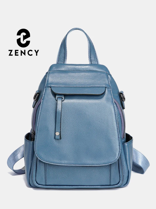 Zency Genuine Leather Women's Fashion Backpack Travel Shoulder Rucksack