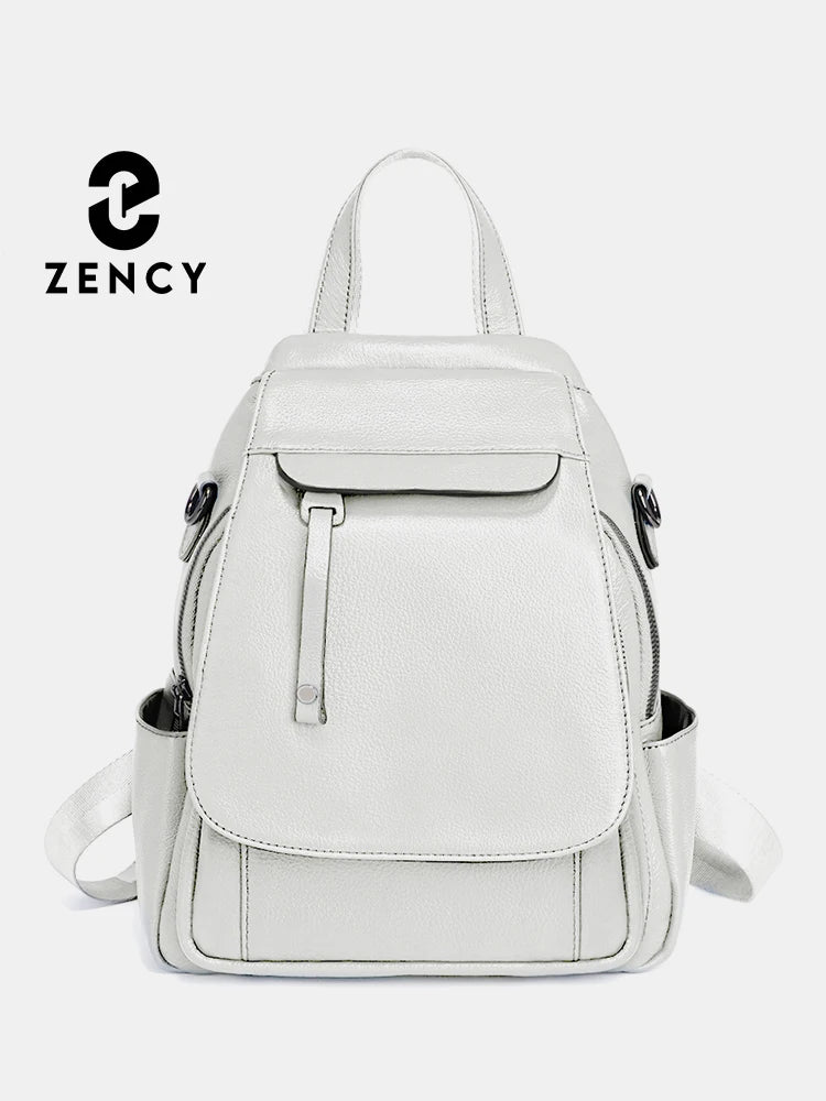 Zency Genuine Leather Women's Fashion Backpack Travel Shoulder Rucksack