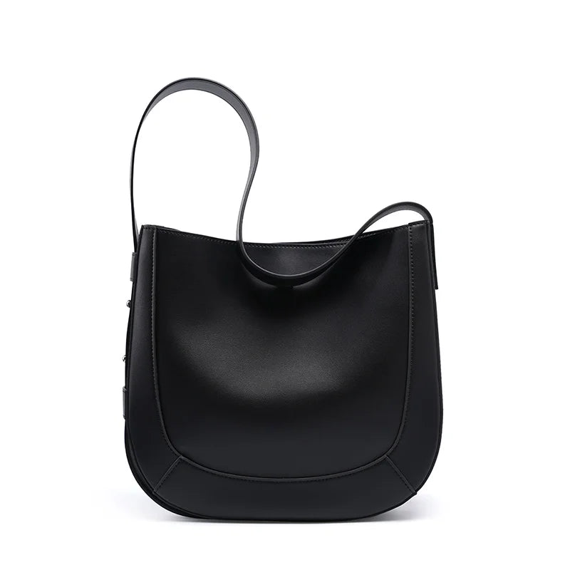 Zency High Quality Women Bucket Solid Bag Split Leather