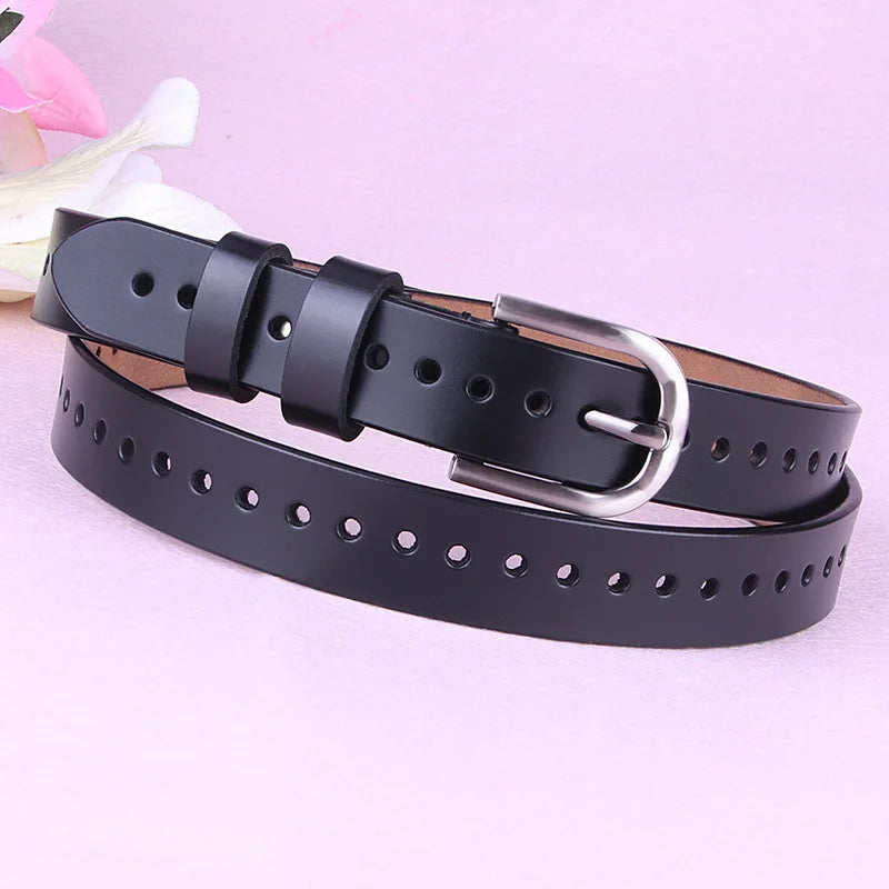 Zency Hollow Out Fashion Decorative Women's Belt 100% Leather