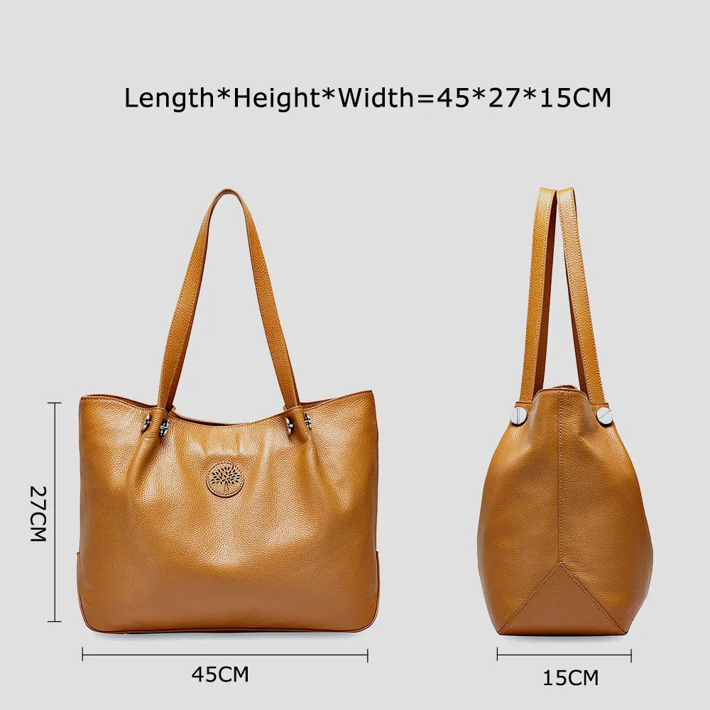 Zency Large Capacity Women Shoulder Bag 100% Genuine Leather