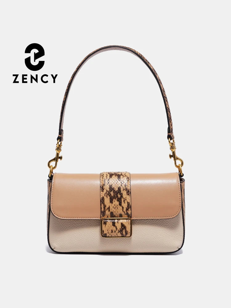 Zency Luxury Designer Cowhide Leather Women Shoulder Bag