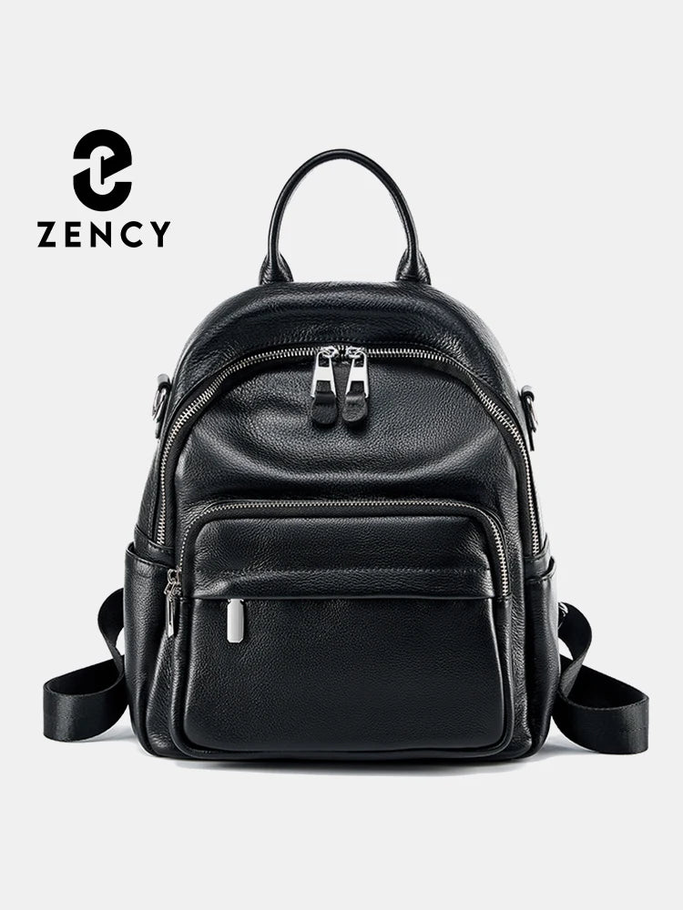 Zency 2024 Travel Backpack Girls Female Leather Knapsack